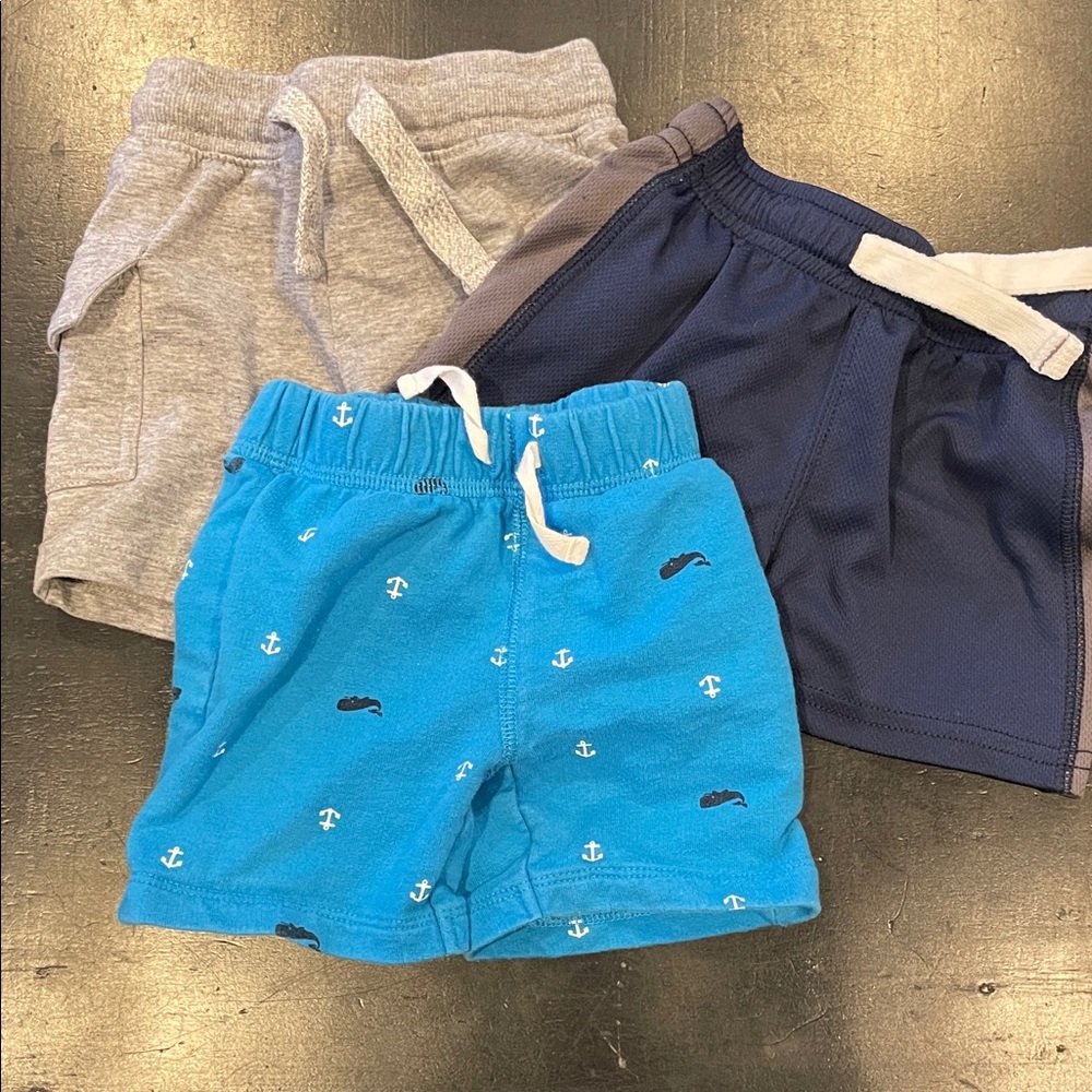 Kids' Blue, Gray, and Navy Shorts Set